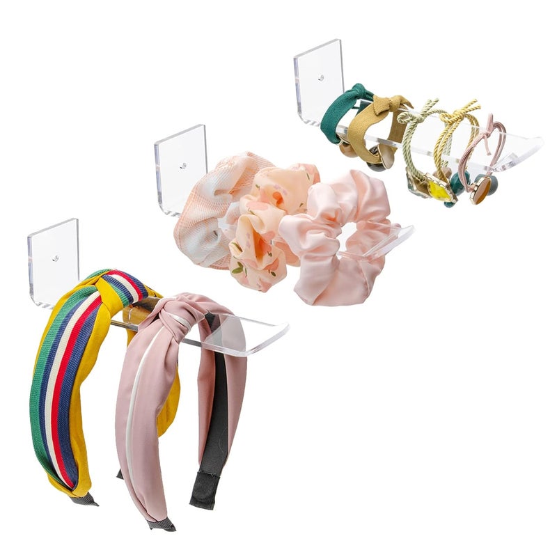 Bigfety Acrylic Headband Holder Wall, 3 Pack Clear Hanging Headband Organizer Storage for Girls Women - Image 1